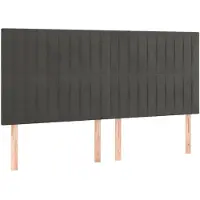 vidaXL Têtes de lit 4 pcs. Gris foncé 80x5x78/88 cm velours