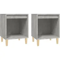 vidaXL Tables de chevet 2 pcs Gris béton 40x35x50 cm