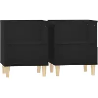 vidaXL Tables de chevet 2 pcs Noir 40x35x50 cm