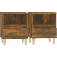 vidaXL Tables de chevet 2 pcs Chêne fumé 40x35x50 cm