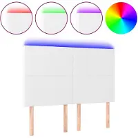 vidaXL Tête de lit LED blanc 144x5x118/128 cm similicuir
