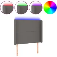 vidaXL Tête de lit LED Gris 103x16x118/128 cm Similicuir