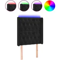 vidaXL Tête de lit LED noir 83x16x118/128 cm velours