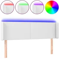 vidaXL Tête de lit LED blanc 147x16x78/88 cm similicuir