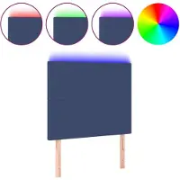 vidaXL Tête de lit LED bleue 90x5x118/128 cm Tissu