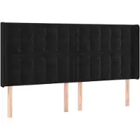 vidaXL Tête de lit avec oreilles noir 183x16x118/128 cm velours