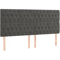vidaXL Têtes de lit 4 pcs. Gris foncé 100x7x78/88 cm velours