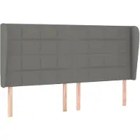 vidaXL Tête de lit avec oreilles gris foncé 183x23x118/128 cm Tissu