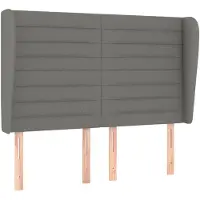 vidaXL Tête de lit avec oreilles Gris foncé 147x23x118/128 cm Tissu