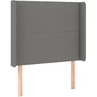 vidaXL Tête de lit avec oreilles gris foncé 93x16x118/128 cm Tissu