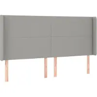 vidaXL Tête de lit avec oreilles gris clair 163x16x118/128 cm Tissu