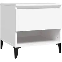 vidaXL Table d'appoint Blanc 50x46x50 cm Bois d’ingénierie