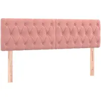 vidaXL Têtes de lit 2 pcs. Rose 72x7x78/88 cm velours