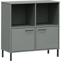 vidaXL Bibliothèque avec pieds en métal Gris 90x35x90,5 cm Bois OSLO