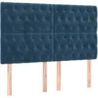 vidaXL Têtes de lit 4 pcs. Bleu foncé 72x5x78/88 cm velours