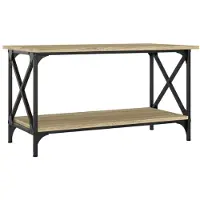 vidaXL Table basse chêne Sonoma 80x45x45 cm bois composite et fer