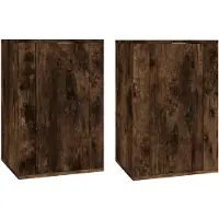 vidaXL Armoires murales TV 2 pcs. Chêne fumé 40x34,5x60 cm