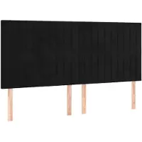 vidaXL Têtes de lit 4 pièces noir 100x5x78/88 cm velours