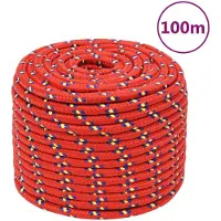 vidaXL Corde de bateau Rouge 12 mm 100 m Polypropylène