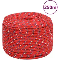 vidaXL Corde de bateau Rouge 6 mm 250 m Polypropylène