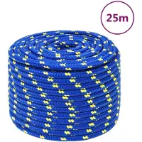 vidaXL Corde de bateau Bleu 12 mm 25 m Polypropylène