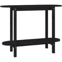 vidaXL Table console noir 110x40x80 cm pin massif