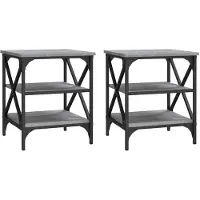 vidaXL Tables d'appoint 2 pcs Sonoma gris 40x42x50 cm Bois ingénierie
