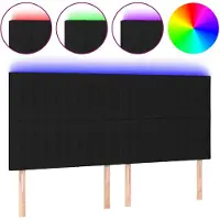 vidaXL Tête de lit LED noir 160x5x118/128 cm Tissu
