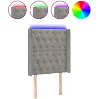 vidaXL Tête de lit LED gris clair 83x16x118/128 cm velours