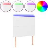 vidaXL Tête de lit LED blanc 80x5x118/128 cm similicuir