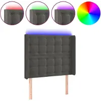 vidaXL Tête de lit LED gris foncé 93x16x118/128 cm velours
