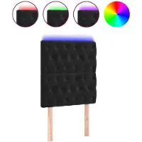 vidaXL Tête de lit LED noir 80x7x118/128 cm velours