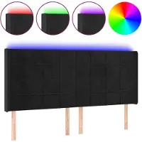 vidaXL Tête de lit LED noir 183x16x118/128 cm velours