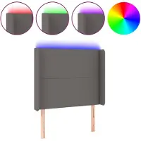 vidaXL Tête de lit LED Gris 83x16x118/128 cm Similicuir