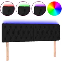 vidaXL Tête de lit LED noir 160x7x78/88 cm Tissu