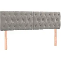 vidaXL Têtes de lit 2 pcs. Gris clair 80x7x78/88 cm velours