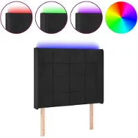 vidaXL Tête de lit LED noir 93x16x118/128 cm velours