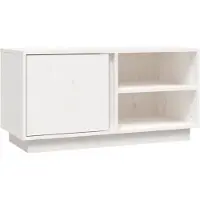 vidaXL Armoire TV Blanc 80x35x40,5 cm Pin massif
