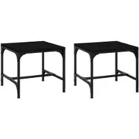 vidaXL Tables d'appoint 2 pcs. noir 40x40x35 cm bois composite