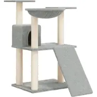 vidaXL Arbre à chat avec colonnes à griffer en sisal gris clair 83 cm