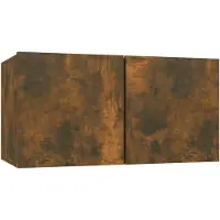 vidaXL Meuble TV mural chêne fumé 60x30x30 cm bois composite