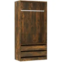 vidaXL Armoire chêne fumé 100x50x200 cm Bois composite