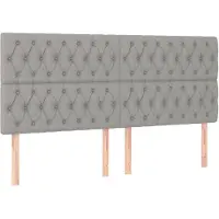 vidaXL Têtes de lit 4 pcs. Gris clair 100x7x78/88 cm Tissu
