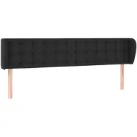 vidaXL Tête de lit avec oreilles Noir 163x23x78/88 cm Similicuir