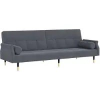 vidaXL Canapé-lit avec coussins gris foncé velours