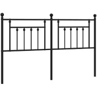 vidaXL Tête de lit de rechange en métal noir 160 cm
