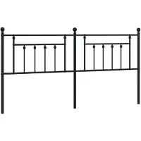 vidaXL Tête de lit en métal noir 193 cm