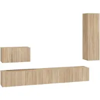 vidaXL Ensemble de 4 meubles TV en bois composite chêne Sonoma