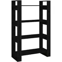 vidaXL Bibliothèque/Séparateur de pièce Noir 80x35x125 cm Pin massif