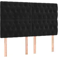 vidaXL Têtes de lit 4 pièces noir 80x7x78/88 cm velours